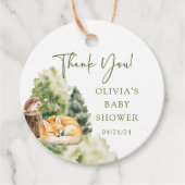 Natuur's Delight Fox Baby shower Favor Gift Label (Voorkant)
