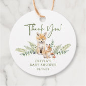 Natuur's Delight Fox Baby shower Favor Gift Label (Voorkant)