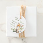 Natuur's Delight Fox Baby shower Favor Gift Label (In situ)