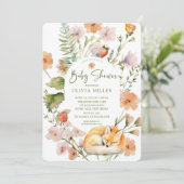 Natuur's Delight Fox Baby shower Uitnodiging (Staand voorkant)