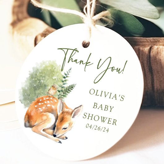 Natuur's Delight Herten Baby shower Favor Gift Lab Bedankjes Labels