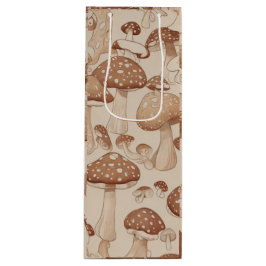 Natuur's Delight: Mushroom-thema kunstwerk Wijn Cadeautas