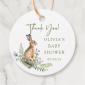 Natuur's Delight Rabbit Baby shower Favor Gift Lab Bedankjes Labels (Voorkant)