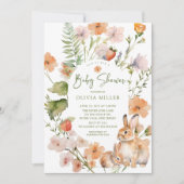 Natuur's Delight Rabbit Baby shower Invitation Kaart (Voorkant)