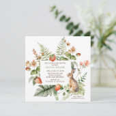 Natuur's Delight Rabbit Baby shower Kaart (Staand voorkant)