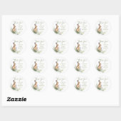 Natuur's Delight Rabbit Baby shower Ronde Sticker (Vel)