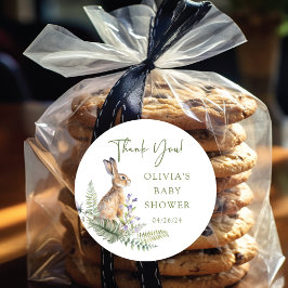 Natuur's Delight Rabbit Baby shower Ronde Sticker