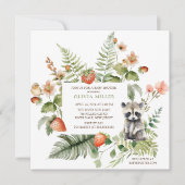 Natuur's Delight Raccoon Baby shower Kaart (Voorkant)