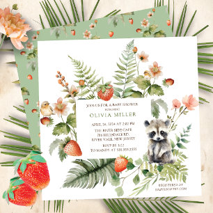 Natuur's Delight Raccoon Baby shower Kaart