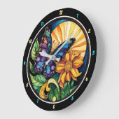 Natuur's Embrace" - Butterfly & Flower Grote Klok (Hoek)