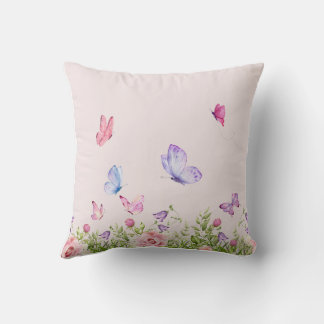 Natuur's Embrace - Floral Love & Butterfly Dreams Kussen