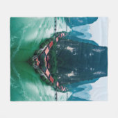 Natuur's Embrace - Schilderachtig rivierlandschap Fleece Deken (Voorkant (Horizontaal))