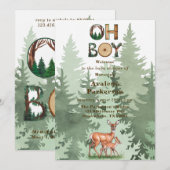 Natuur's Expression: Oh Boy Baby shower Kaart (Voorkant / Achterkant)