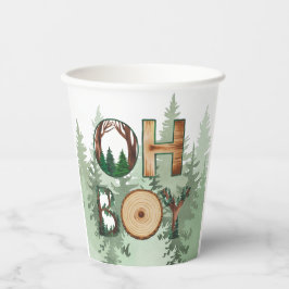 Natuur's Expression: Oh Boy Baby shower Papieren Bekers