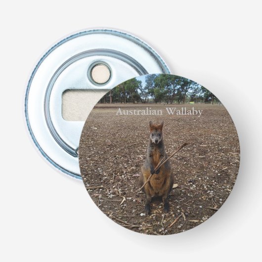 natuur's Feast: een Wallaby's Snack Break Button Flesopener (Voorkant)