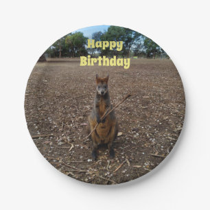 natuur's Feast: een Wallaby's Snack Break Papieren Bordje