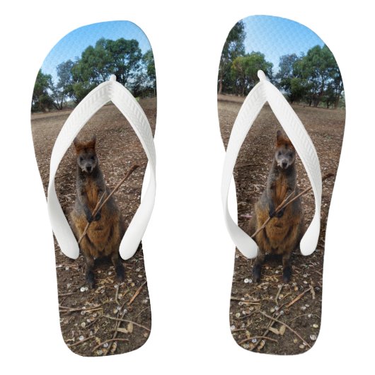 natuur's Feast: een Wallaby's Snack Break Teenslippers (Voetbed)