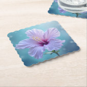 Natuur's Grace: Lavendel Hibiscus Beauty Kartonnen Onderzetters (Gebogen)