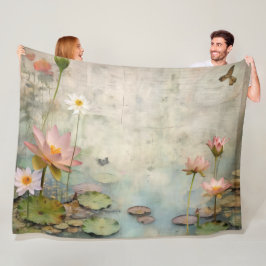 Natuur's Harmony Mooie Waterlelie Sereniteit Fleece Deken
