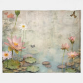 Natuur's Harmony Mooie Waterlelie Sereniteit Fleece Deken (Voorkant (Horizontaal))
