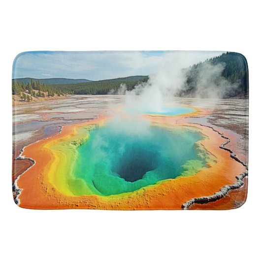 Natuur's kleurrijke Hot Spring Art Badmat (Voorkant)