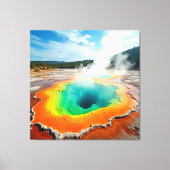 Natuur's kleurrijke Hot Spring Art Canvas Afdruk (Voorkant)