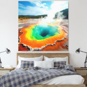 Natuur's kleurrijke Hot Spring Art Canvas Afdruk (Insitu (Slaapkamer))