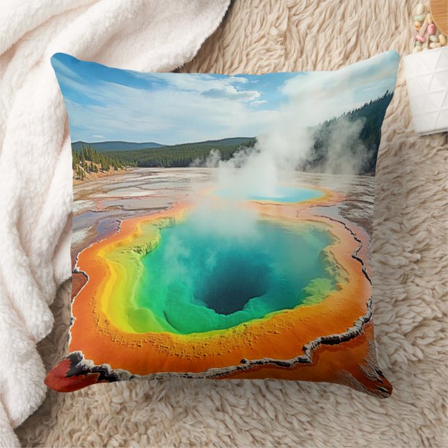 Natuur's kleurrijke Hot Spring Art Kussen (Deken)