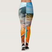 Natuur's kleurrijke Hot Spring Art Leggings (Achterkant)