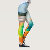 Natuur's kleurrijke Hot Spring Art Leggings (Rechts)