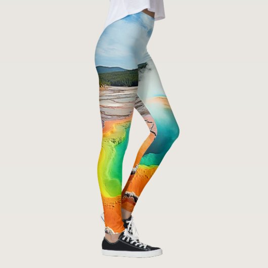 Natuur's kleurrijke Hot Spring Art Leggings (Rechts)