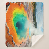 Natuur's kleurrijke Hot Spring Art Sherpa Deken (Voorkant)