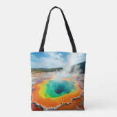 Natuur's kleurrijke Hot Spring Art Tote Bag (Achterkant)