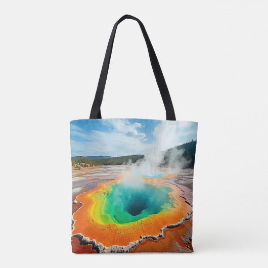 Natuur's kleurrijke Hot Spring Art Tote Bag (Achterkant)