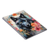 Natuur's Magic - Charmante Wolf in de Bloemenparad Notitieboek (Rechterzijde)