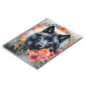 Natuur's Magic - Charmante Wolf in de Bloemenparad Notitieboek (Linkerzijde)