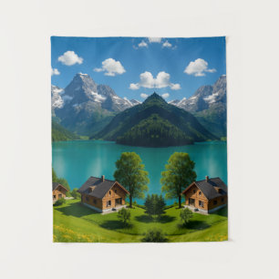 natuur's Meesterwerk: Mountain Serenity voor uw ki Wandkleed