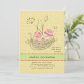 Natuur's Nest Baby shower Invitation Kaart (Staand voorkant)