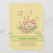 Natuur's Nest Baby shower Invitation Kaart (Voorkant / Achterkant)