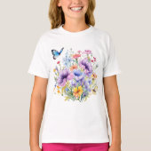 Natuur's Palette: Meisjes Vlinder T-shirt (Voorkant)