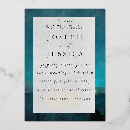 Natuur's Passion: Waterverf bruiloft uitnodiging