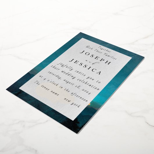 Natuur's Passion: Waterverf bruiloft uitnodiging (Gedraaid)