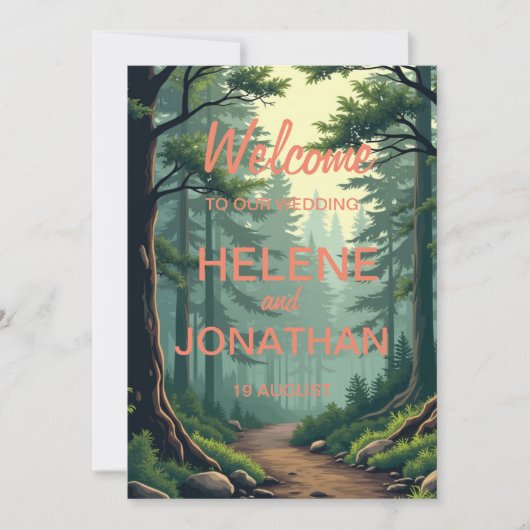 Natuur's Path: een serene bruiloft uitnodiging Kaa (Voorkant)