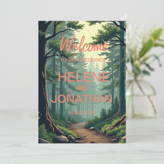 Natuur's Path: een serene bruiloft uitnodiging Kaa (Staand voorkant)