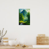 Natuur's Reverie, slapende vulkaan Poster (Keuken)
