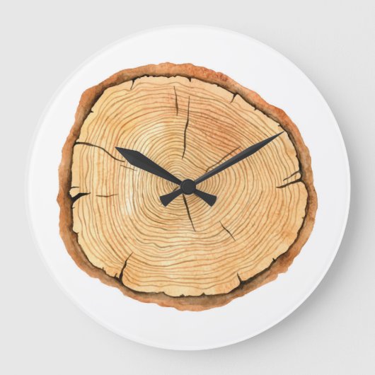 Natuur's Rings: Tree Texture Triumph Grote Klok (Voorkant)