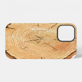 Natuur's Rings: Tree Texture Triumph iPhone Hoesje (Achterkant horizontaal)