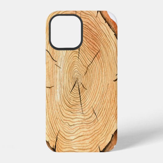Natuur's Rings: Tree Texture Triumph iPhone Hoesje (Achterkant)