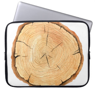 Natuur's Rings: Tree Texture Triumph Laptop Sleeve