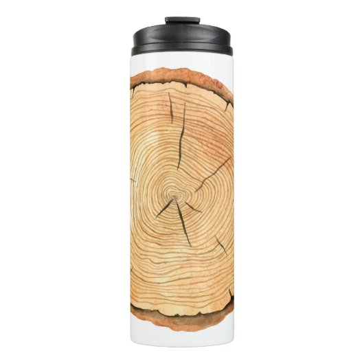 Natuur's Rings: Tree Texture Triumph Thermosbeker (Voorkant)